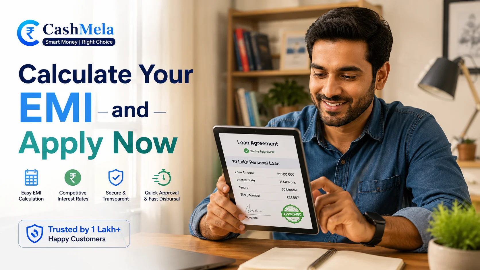 calculate your emi and apply now for 10 lakh loan